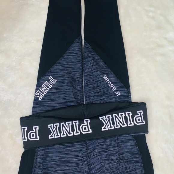 Pink Victoria Secret Ultimate Reversible Leggings Marl Gray Black Slim Pants S - Picture 6 of 15